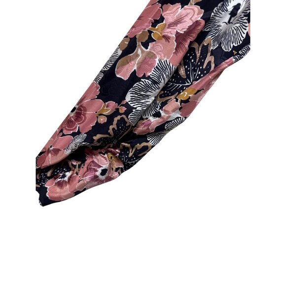 Rebecca Taylor Women's Blouse Jardin Floral Button Front Indigo Silk Blend  4 - Picture 3 of 11